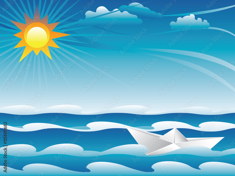 Paper Boat in the Sea Paper Boat in the Sea