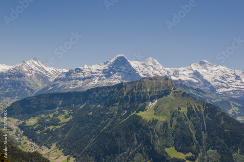 Grindelwald, Dorf, Berner Oberland, Alpen, Eiger, Mönch, Jungfrau, Schreckhorn, Lauberhorn, Schweizer Berge, Sommer, Schweiz