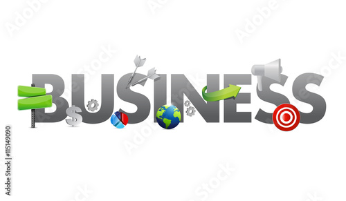 business text icons concept illustration design