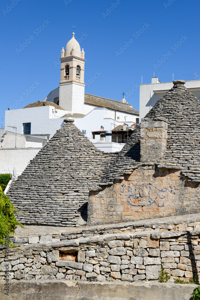 Beautiful town of Alberobello with trulli houses