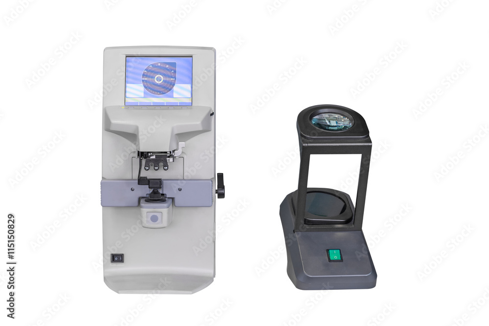 apparatus for measurement of vision isolated on white background apparatus for measurement of vision isolated on white background