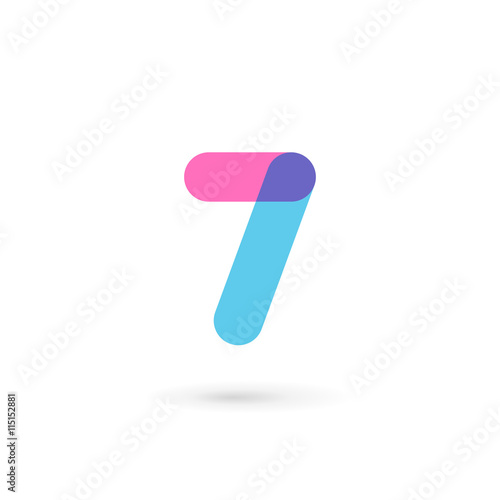 Number 7 logo icon design template elements