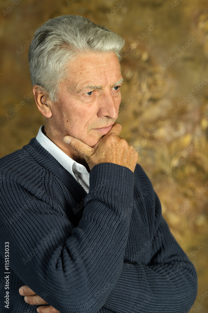 Thinking senior man Thinking senior man