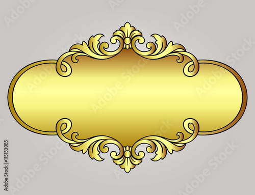 Vector vintage border frame engraving with retro ornament Vector