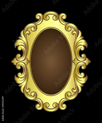 Vector vintage border frame engraving with retro ornament Vector