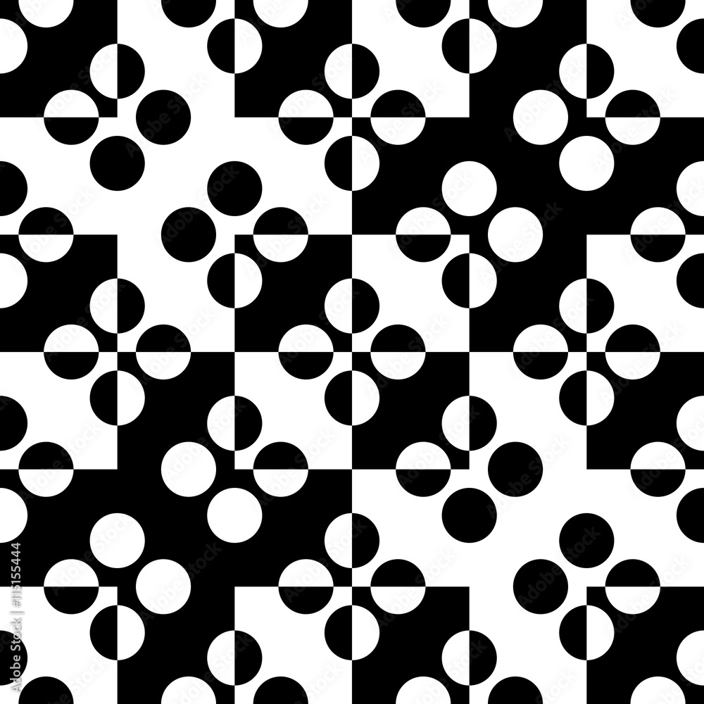 Fototapeta premium Seamless Circle and Square Pattern