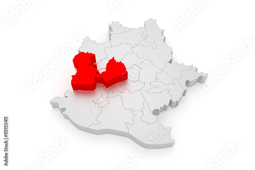 West, Stuttgart Bezirke 3D