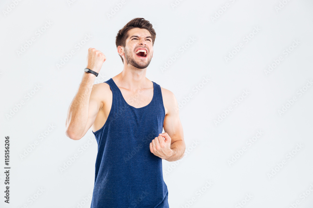 Portrait of a cheerful young fitness man Portrait of a cheerful young fitness man