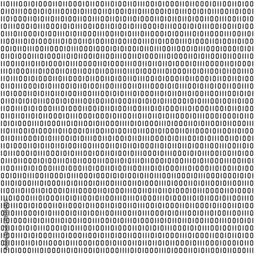 Seamless (you see 4 tiles) binary code black and white abstract pattern background
