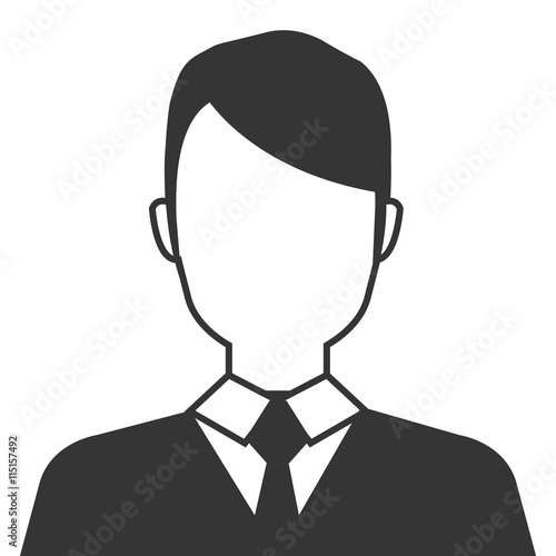 Businessman profile in black ands white colors, vector illustration design.