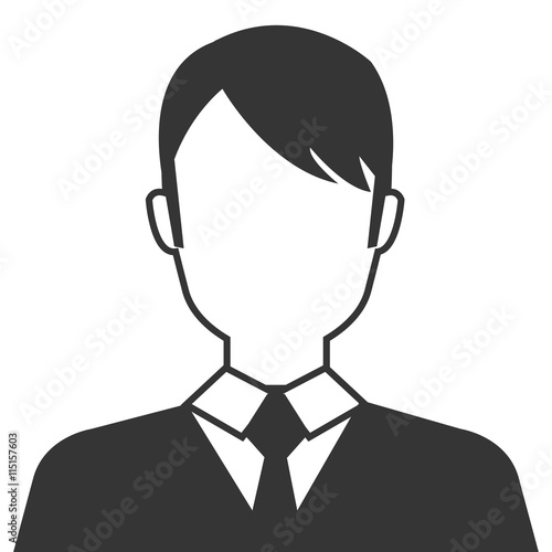 Businessman profile in black ands white colors, vector illustration design. © Gstudio