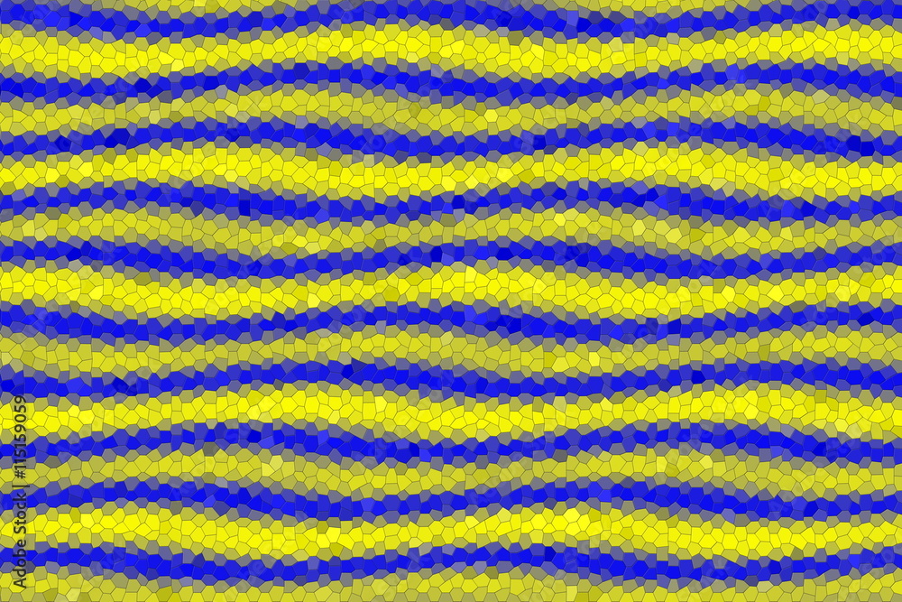 Illustration of dark blue and yellow mosaic waves Illustration of dark blue and yellow mosaic waves