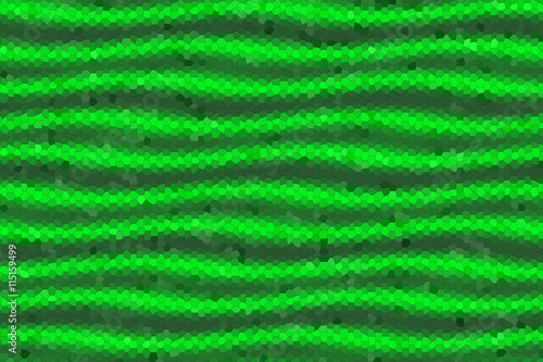 Illustration of green mosaic waves