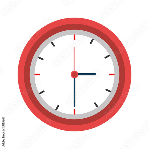 Clock isolated flat icon, time concept graphic design, vector illustration.
