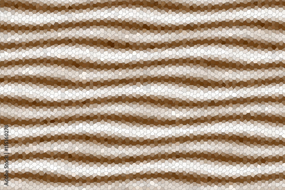 Illustration of brown and white mosaic waves