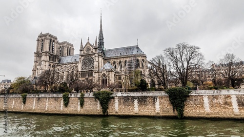 Holiday in France - Notre-Dame Cathedral during winter Christmas