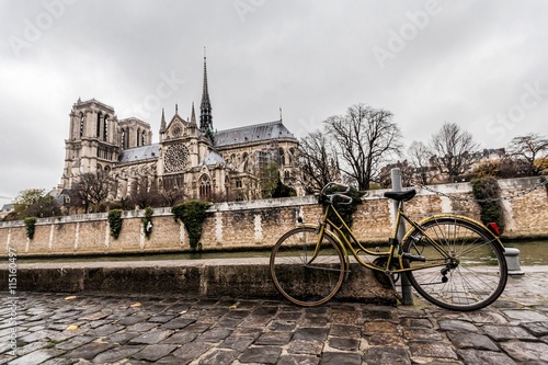 Holiday in France - Notre-Dame Cathedral during winter Christmas