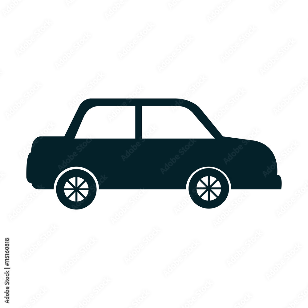 Black car isoalted flat icon, vector illustration graphic design.