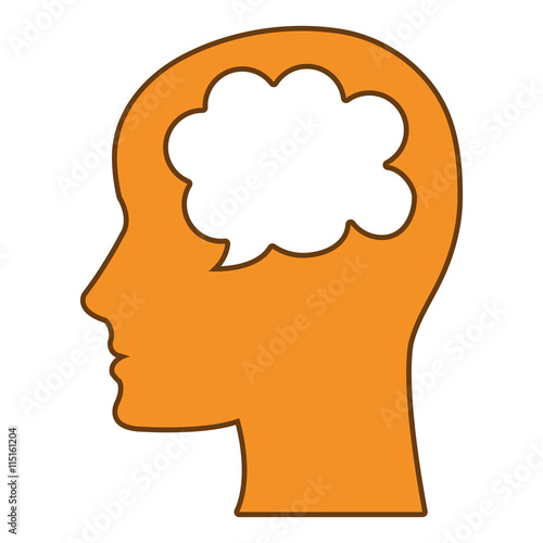 Human mind thinking isolated icon, vector illustration graphic.