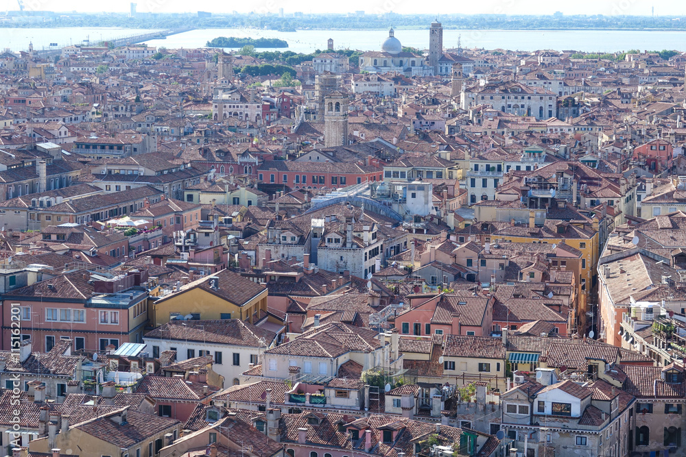 Amazing aerial view over the city of Venice