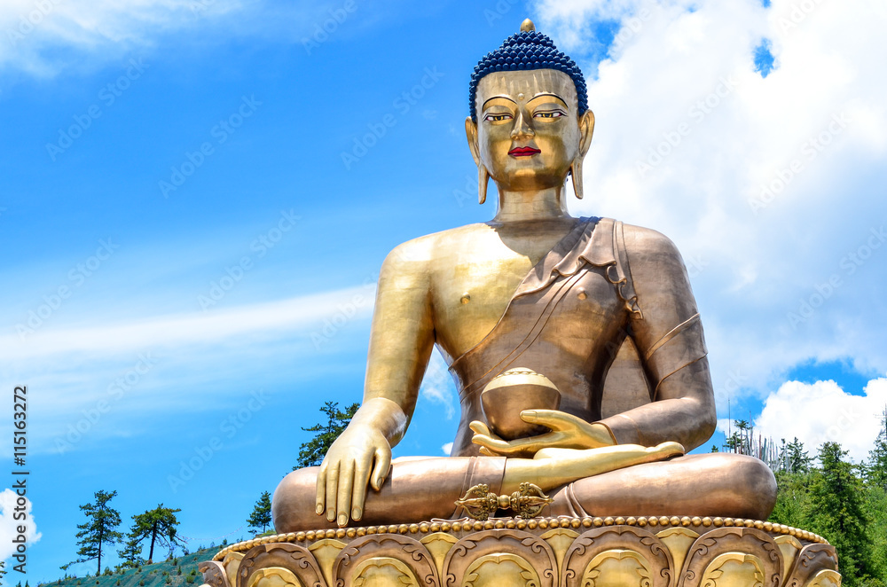 Fototapeta premium Buddha Dordenma Statue in Thimphu, One of the Largest Buddha Statues in the World