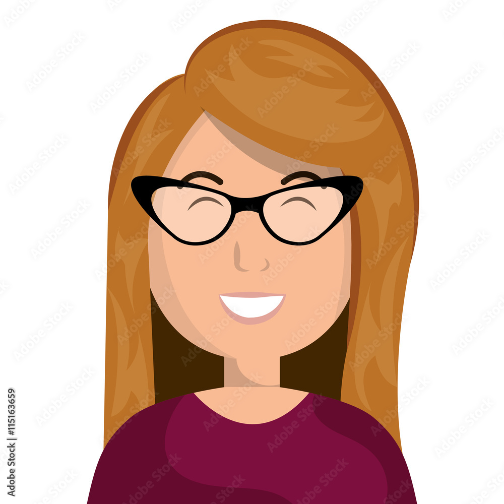 Young woman profile cartoon, vector illustration graphic design. Young woman profile cartoon, vector illustration graphic design.