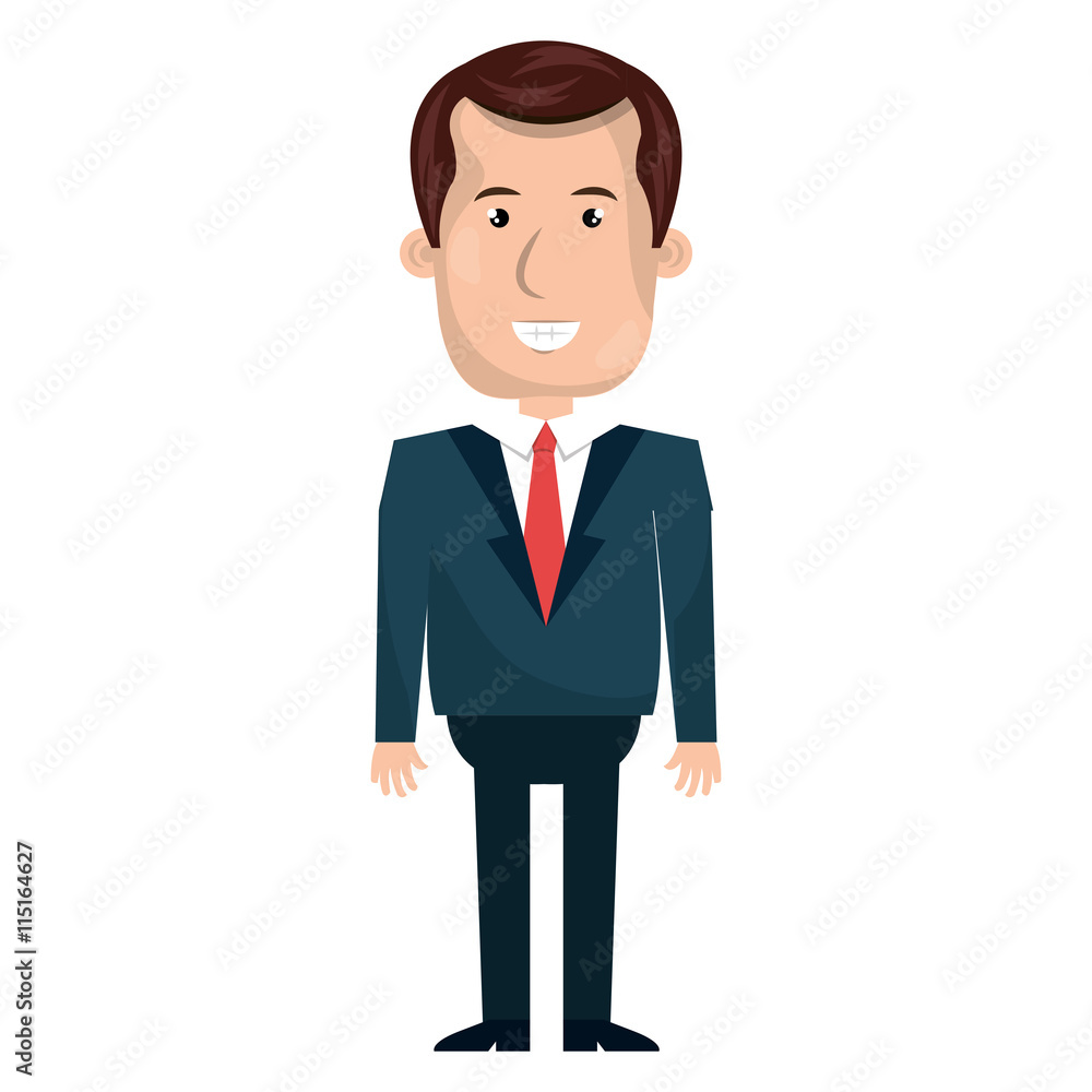 Young businessman with elegant suit cartoon, vector illustration. Young businessman with elegant suit cartoon, vector illustration.