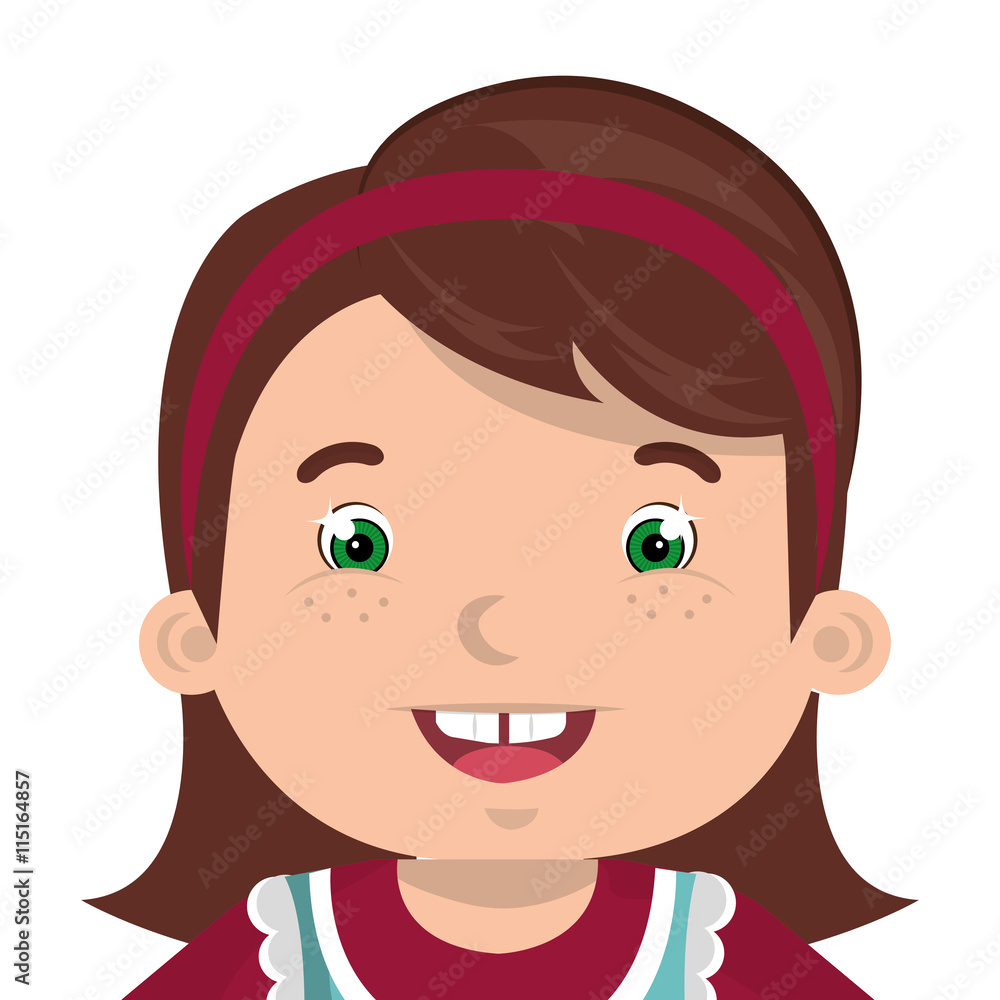 Kid smiling face cartoon, vector illustration graphic design. Kid smiling face cartoon, vector illustration graphic design.