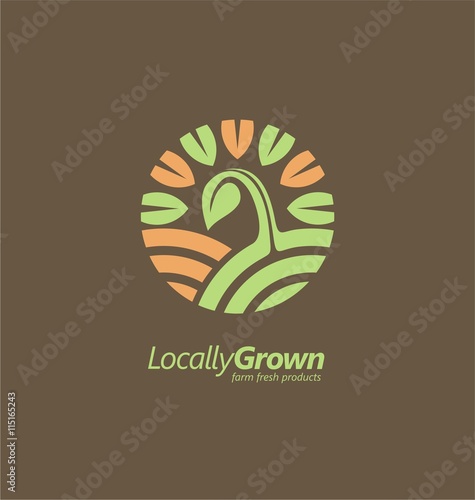 Locally grown farm fresh product symbol template