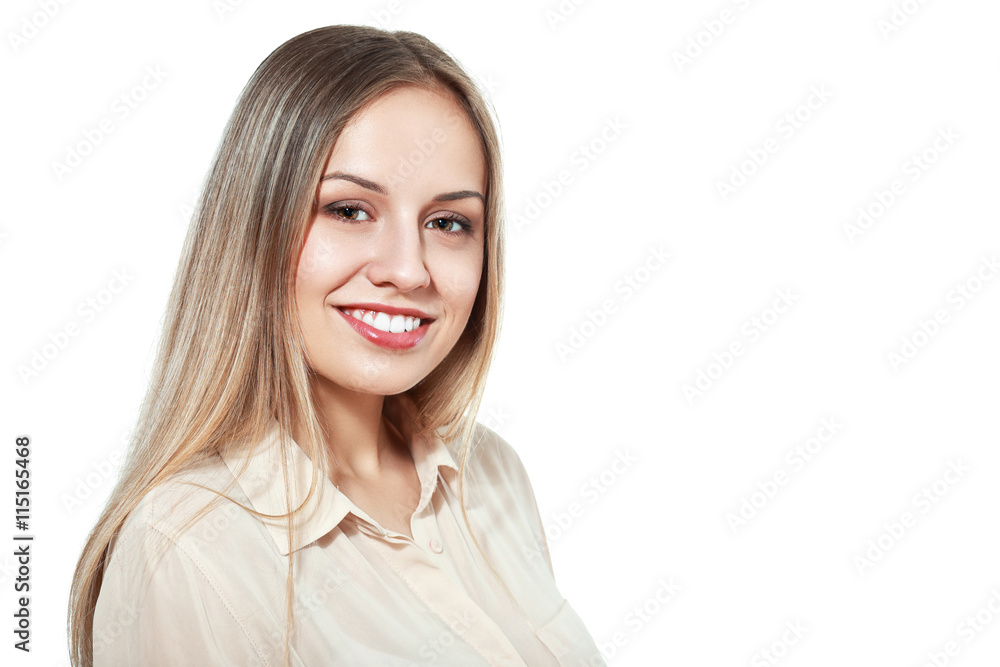 wide smiling young woman wide smiling young woman