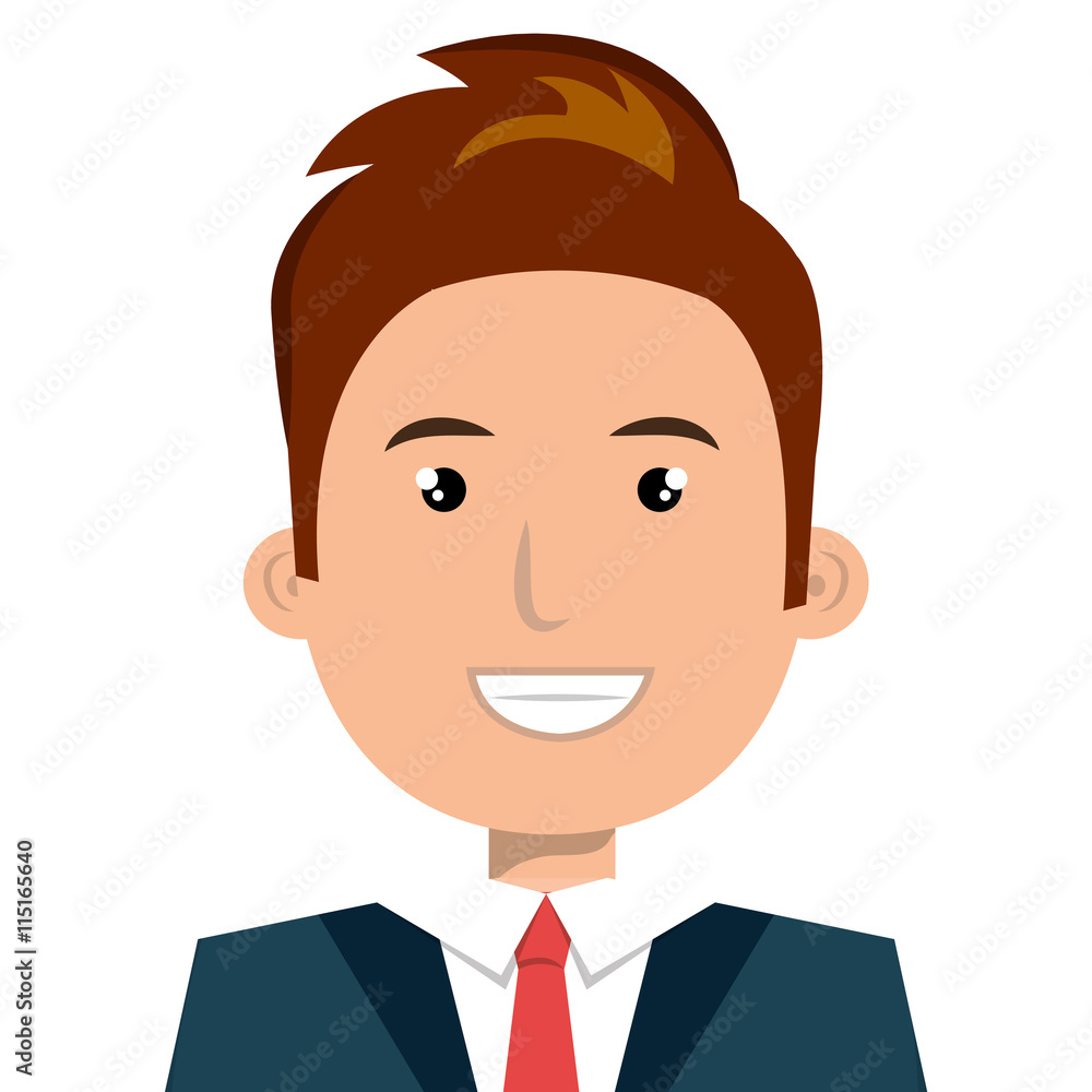 Businessman with elegant suit cartoon, vector illustration graphic design.