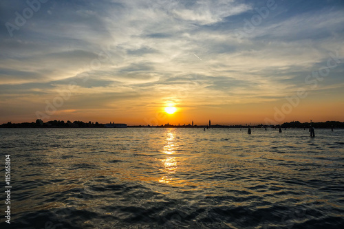 Venice at sunset - wide angle shot