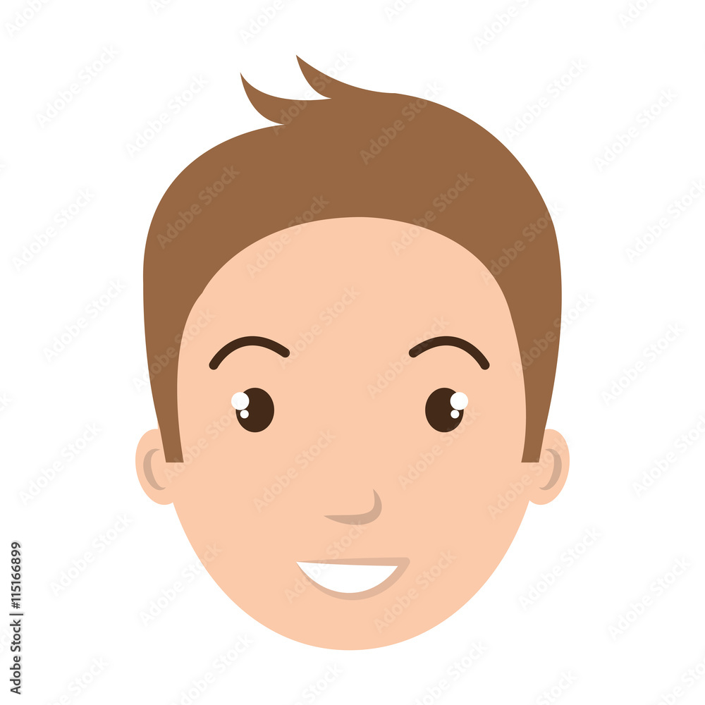 Young male profille cartoon, isolated icon vector illustration graphic. Young male profille cartoon, isolated icon vector illustration graphic.