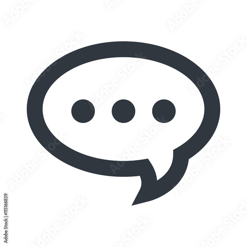 Bubble chat isolated icon in black and white colors, vector illustration.