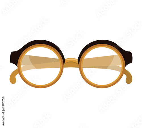 Retro glasses isolated flat icon, vector illustration graphic.