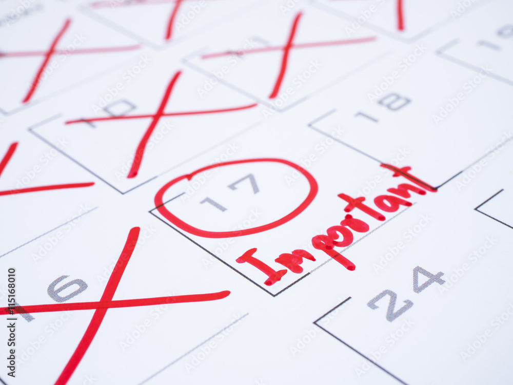 Important date on calendar desk 3 Important date on calendar desk 3
