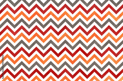 Watercolor orange, dark red and grey stripes background, chevron. © perekotypole