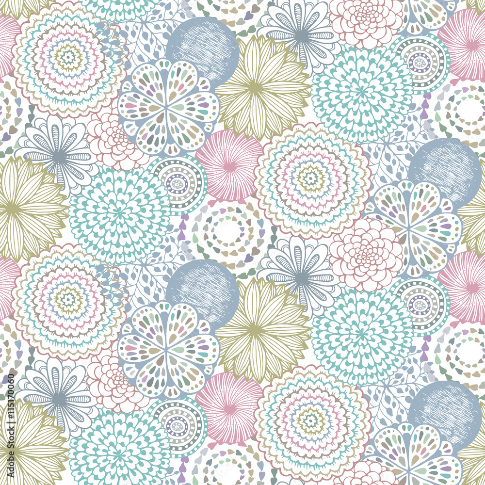 Seamless pattern with hand drawn fancy circle. Seamless pattern with hand drawn fancy circle.