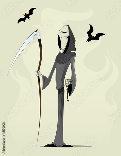 Grim reaper cartoon character