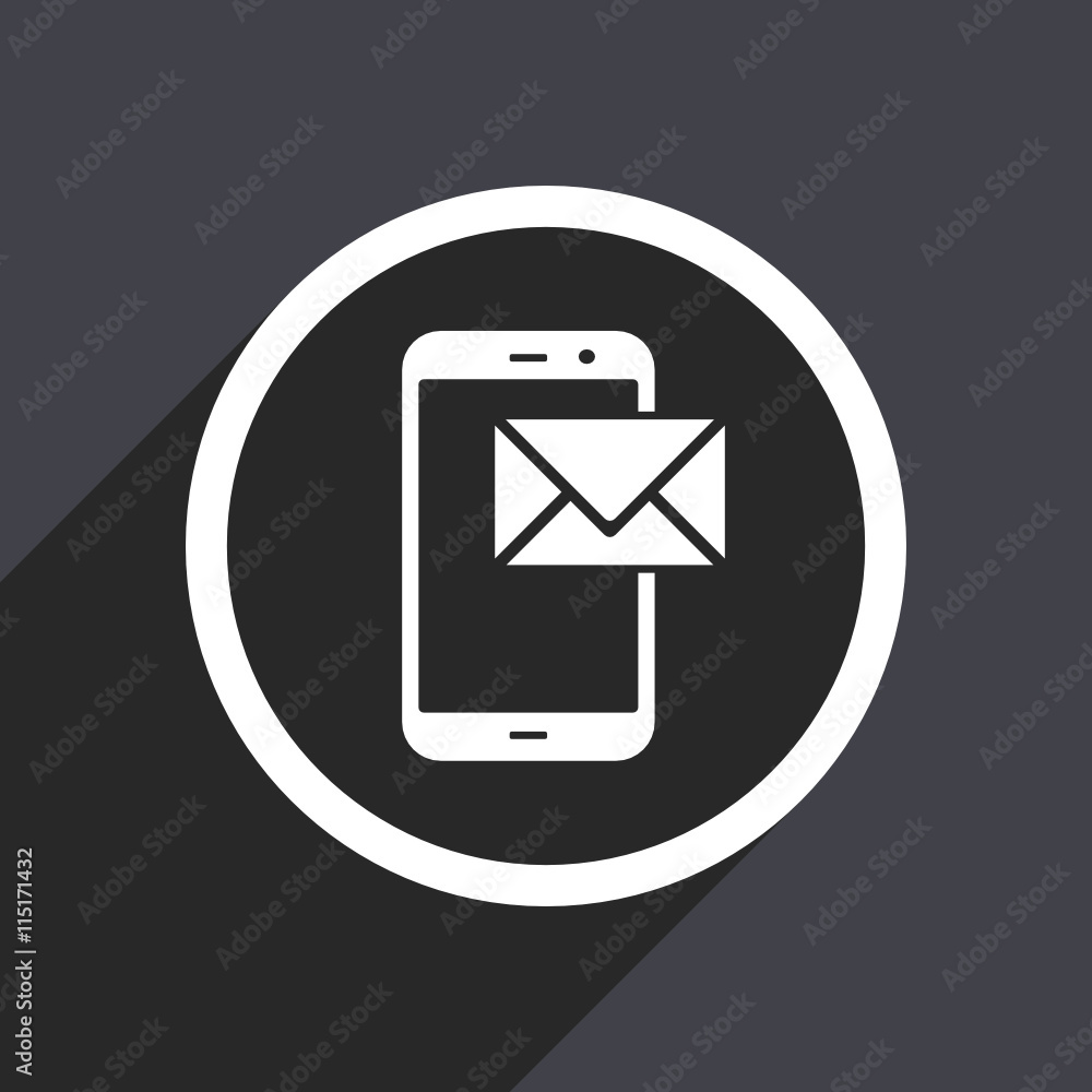 Flat design gray modern smartphone web vector icon Flat design gray modern smartphone web vector icon