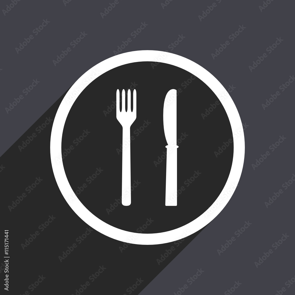 Flat design web food vector icon Flat design web food vector icon
