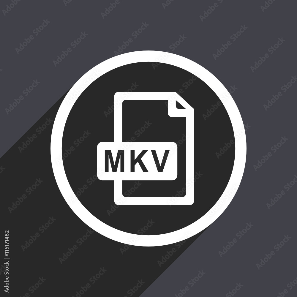 Flat design web mkv vector icon Flat design web mkv vector icon