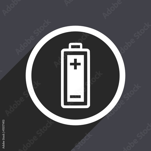 Flat design gray web battery vector icon