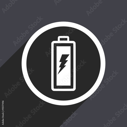 Flat design gray modern web battery vector icon
