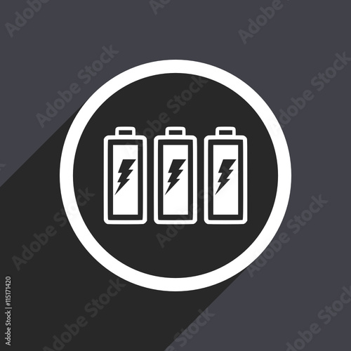 Flat design gray modern web battery vector icon