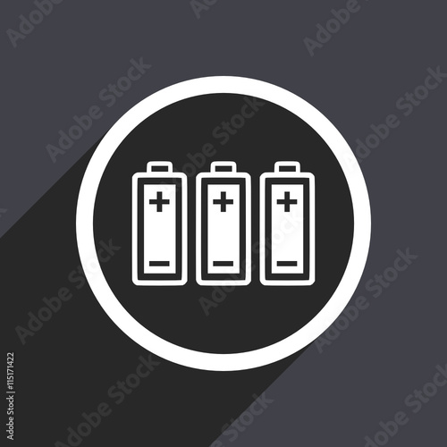 Flat design gray modern web battery vector icon