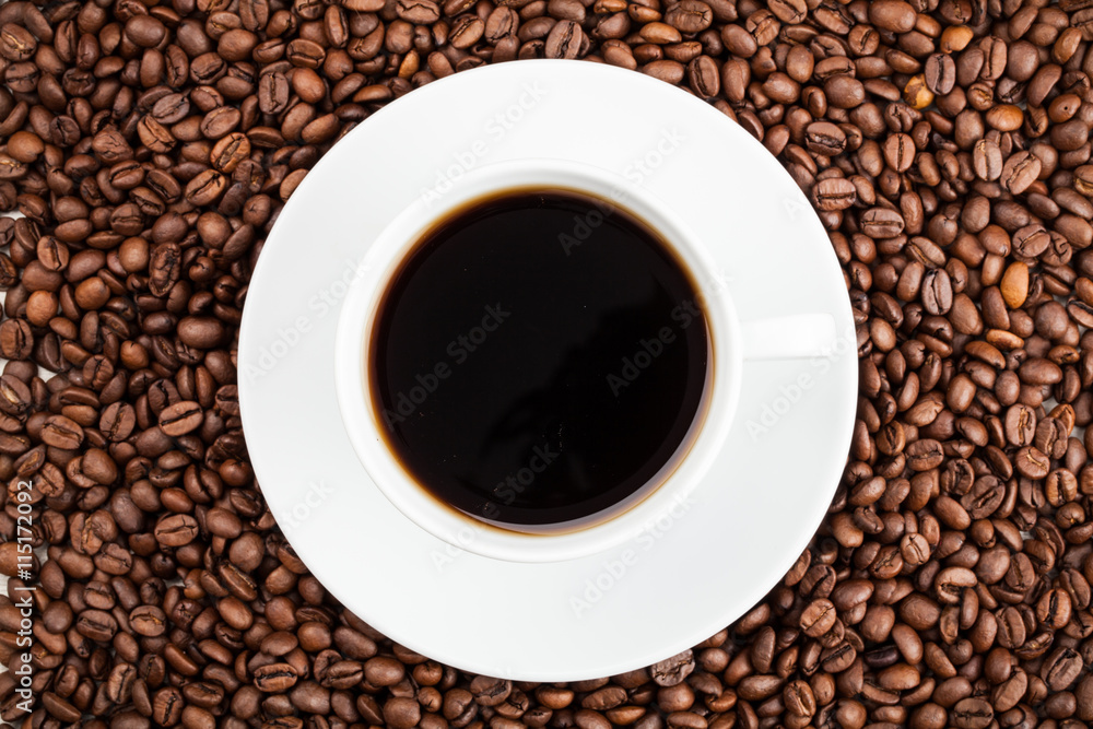 Fototapeta premium coffee beans and cup