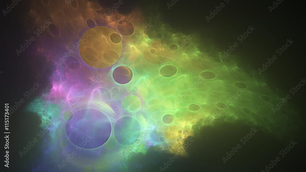 glowing colorful curved lines and bubbles over dark Abstract Background space universe. Illustration glowing colorful curved lines and bubbles over dark Abstract Background space universe. Illustration