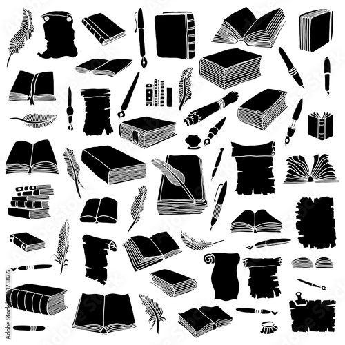 Set books and pens.