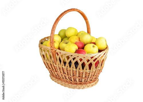 Apple in a wattled basket